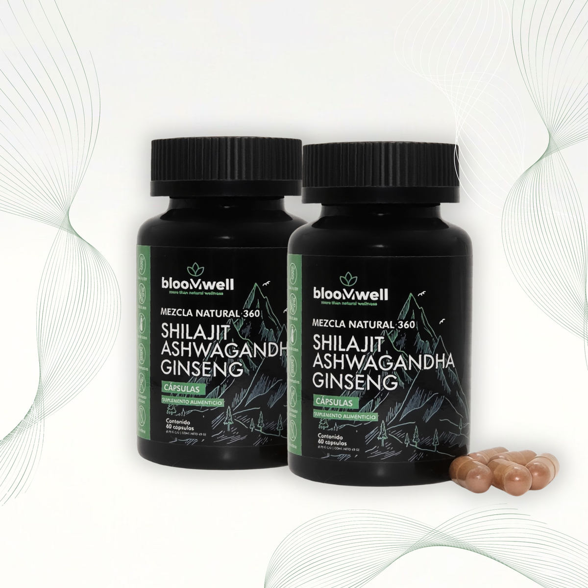 Combo Modo Zen ON | Pack 2 Cápsulas de Shilajit, Ashwagandha y Ginseng | Equilibrio y Energía