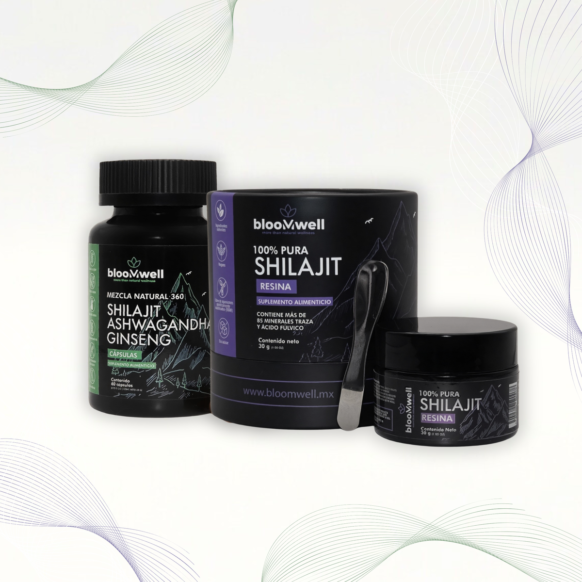 Combo Sayayin | Combo Resina de Shilajit + Cápsulas de Shilajit, Ashwagandha y Ginseng | Energía física y Control de Estrés